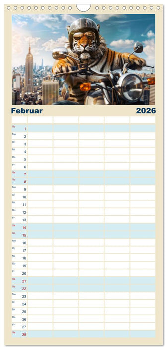 Tierisch lustige Motorradfahrer (CALVENDO Familienplaner 2026)