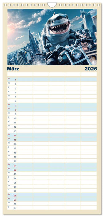 Tierisch lustige Motorradfahrer (CALVENDO Familienplaner 2026)