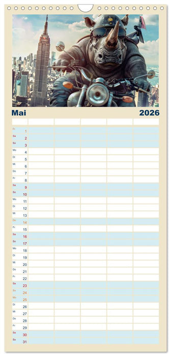 Tierisch lustige Motorradfahrer (CALVENDO Familienplaner 2026)