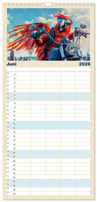 Tierisch lustige Motorradfahrer (CALVENDO Familienplaner 2026)