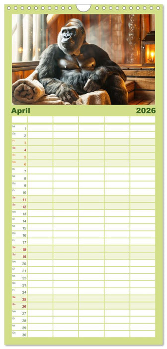 Tierisch lustige Saunafreunde (CALVENDO Familienplaner 2026)