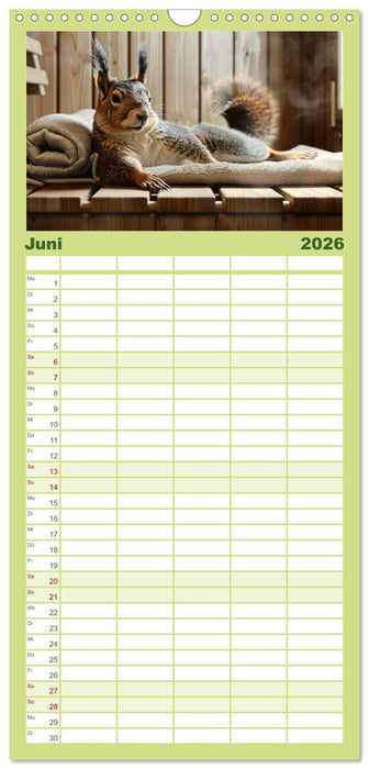 Tierisch lustige Saunafreunde (CALVENDO Familienplaner 2026)