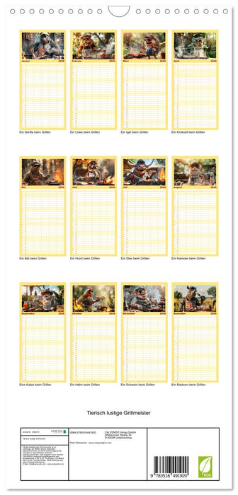 Tierisch lustige Grillmeister (CALVENDO Familienplaner 2026)
