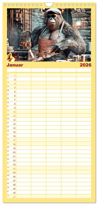 Tierisch lustige Grillmeister (CALVENDO Familienplaner 2026)