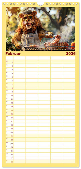 Tierisch lustige Grillmeister (CALVENDO Familienplaner 2026)