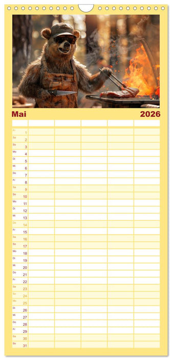 Tierisch lustige Grillmeister (CALVENDO Familienplaner 2026)