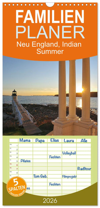 Neu England, Indian Summer (CALVENDO Familienplaner 2026)