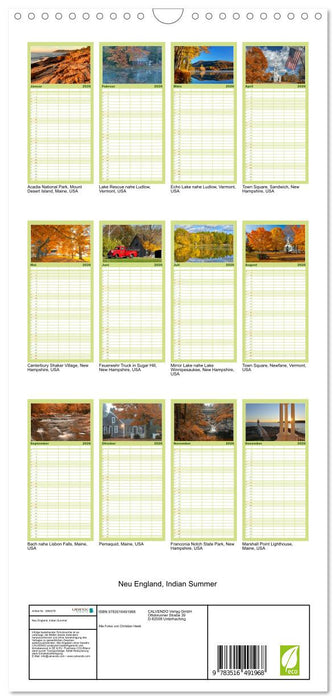 Neu England, Indian Summer (CALVENDO Familienplaner 2026)