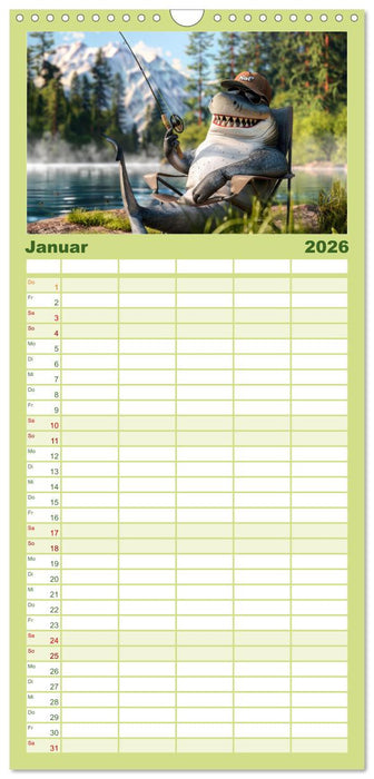 Der tierisch lustige Angler-Kalender (CALVENDO Familienplaner 2026)
