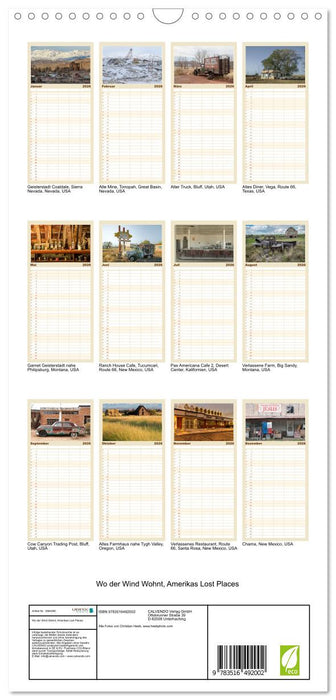 Wo der Wind Wohnt, Amerikas Lost Places (CALVENDO Familienplaner 2026)