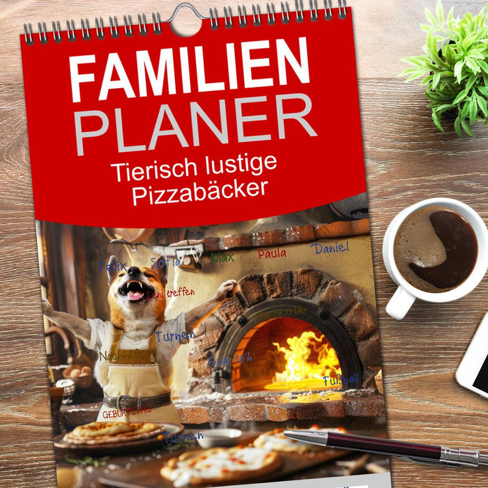 Tierisch lustige Pizzabäcker (CALVENDO Familienplaner 2026)