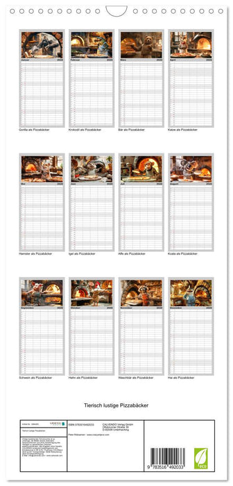 Tierisch lustige Pizzabäcker (CALVENDO Familienplaner 2026)