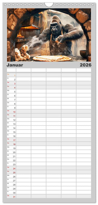 Tierisch lustige Pizzabäcker (CALVENDO Familienplaner 2026)