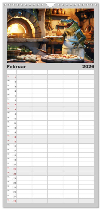 Tierisch lustige Pizzabäcker (CALVENDO Familienplaner 2026)