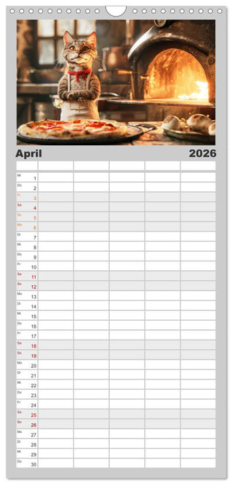 Tierisch lustige Pizzabäcker (CALVENDO Familienplaner 2026)