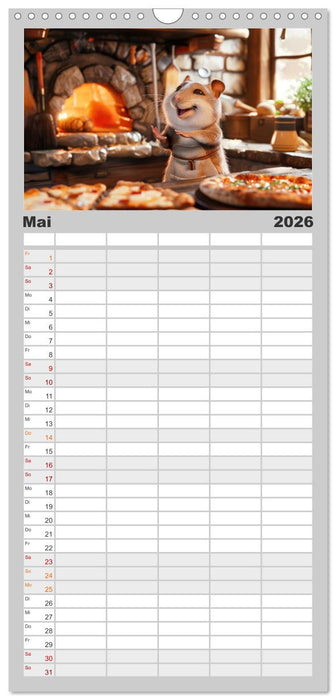 Tierisch lustige Pizzabäcker (CALVENDO Familienplaner 2026)