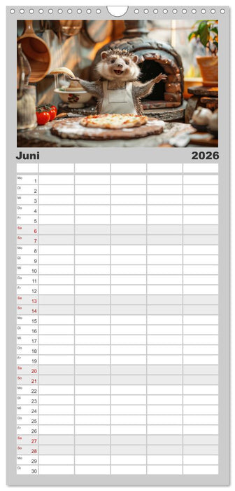 Tierisch lustige Pizzabäcker (CALVENDO Familienplaner 2026)