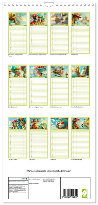 Wundervoll surreale venezianische Szenerien (CALVENDO Familienplaner 2026)