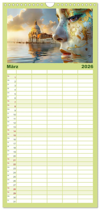 Wundervoll surreale venezianische Szenerien (CALVENDO Familienplaner 2026)