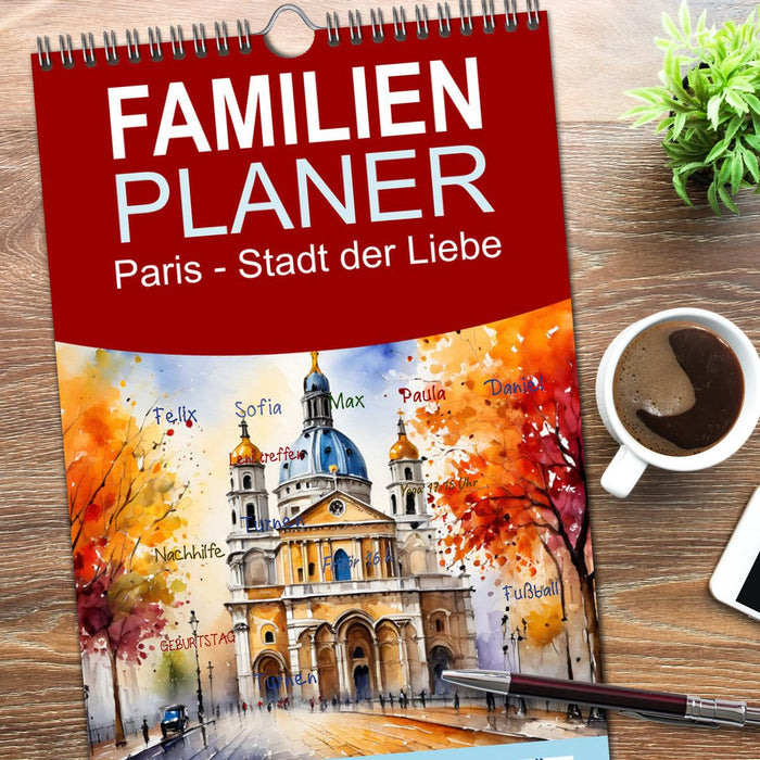 Paris - Stadt der Liebe (CALVENDO Familienplaner 2026)