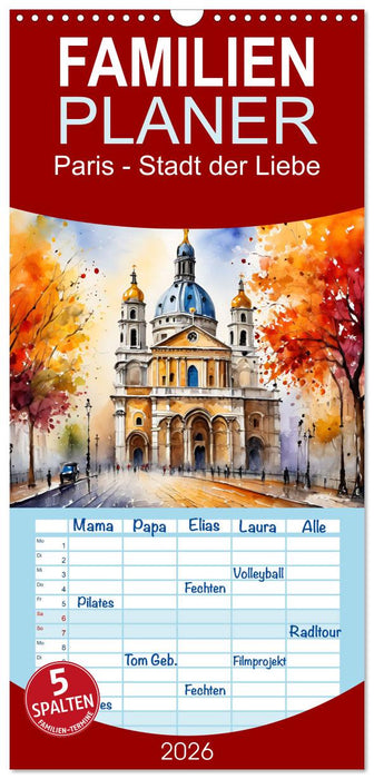Paris - Stadt der Liebe (CALVENDO Familienplaner 2026)