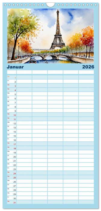 Paris - Stadt der Liebe (CALVENDO Familienplaner 2026)
