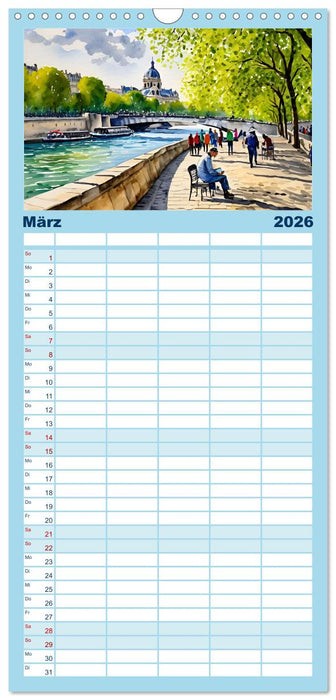 Paris - Stadt der Liebe (CALVENDO Familienplaner 2026)