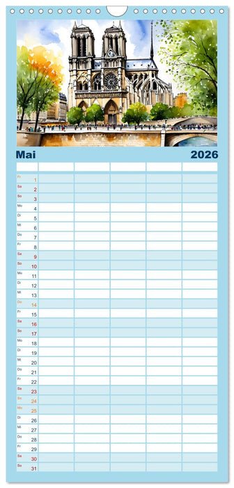 Paris - Stadt der Liebe (CALVENDO Familienplaner 2026)