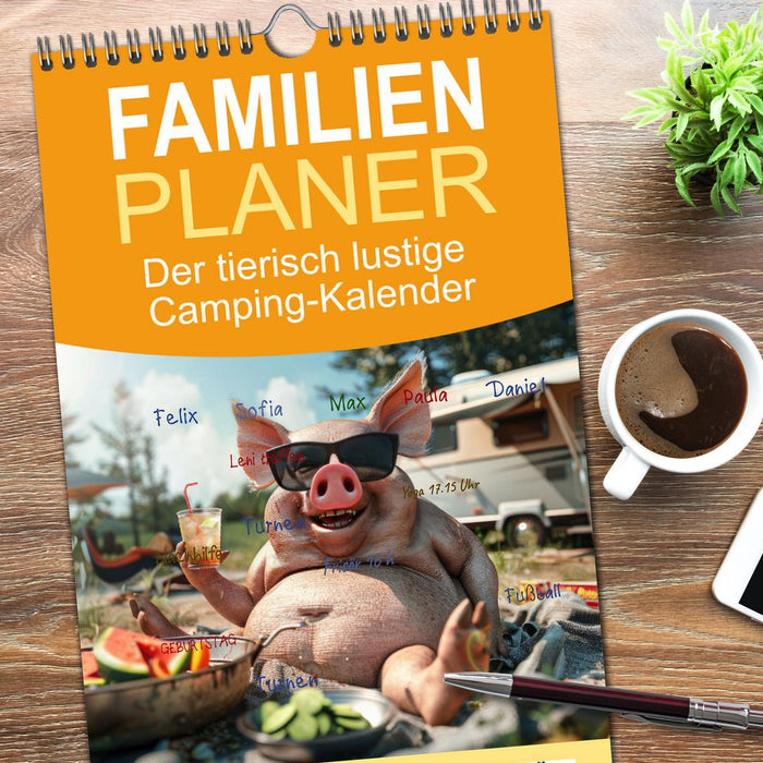 Der tierisch lustige Camping-Kalender (CALVENDO Familienplaner 2026)
