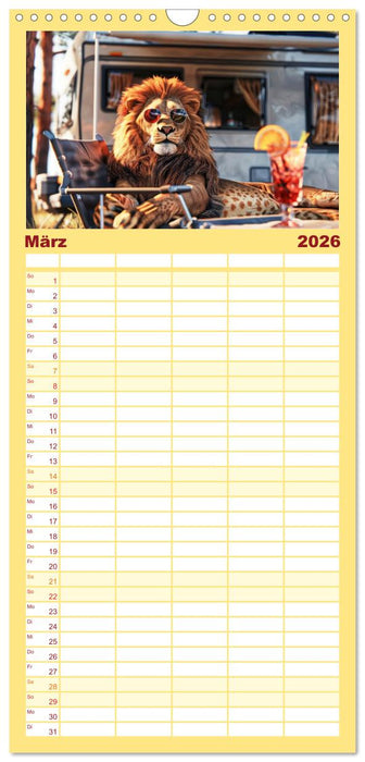 Der tierisch lustige Camping-Kalender (CALVENDO Familienplaner 2026)