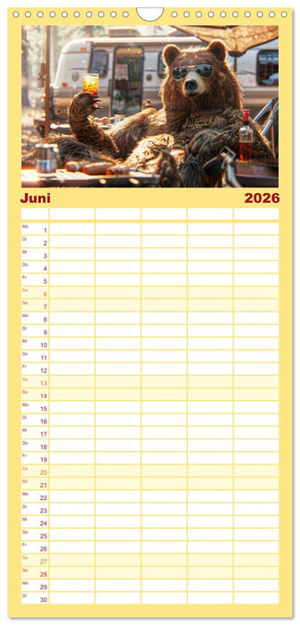 Der tierisch lustige Camping-Kalender (CALVENDO Familienplaner 2026)