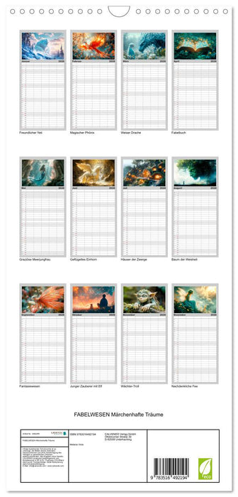 FABELWESEN Märchenhafte Träume (CALVENDO Familienplaner 2026)