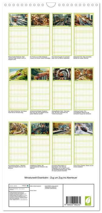 Miniaturwelt Eisenbahn - Zug um Zug ins Abenteuer (CALVENDO Familienplaner 2026)