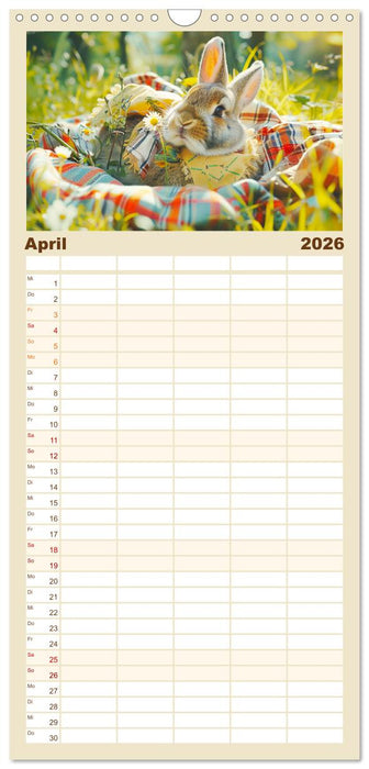 Kaninchen auf modischer Mission (CALVENDO Familienplaner 2026)