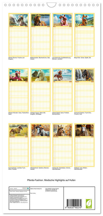 Pferde-Fashion. Modische Highlights auf Hufen (CALVENDO Familienplaner 2026)