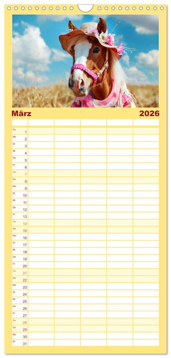 Pferde-Fashion. Modische Highlights auf Hufen (CALVENDO Familienplaner 2026)