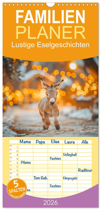Lustige Eselgeschichten (CALVENDO Familienplaner 2026)
