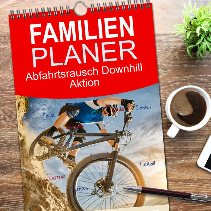 Abfahrtsrausch Downhill Aktion (CALVENDO Familienplaner 2026)