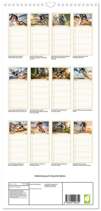 Abfahrtsrausch Downhill Aktion (CALVENDO Familienplaner 2026)