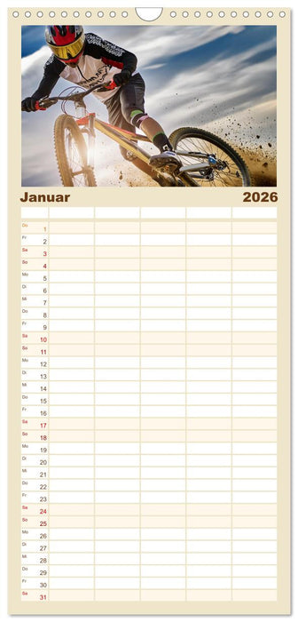 Abfahrtsrausch Downhill Aktion (CALVENDO Familienplaner 2026)