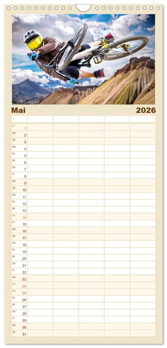 Abfahrtsrausch Downhill Aktion (CALVENDO Familienplaner 2026)