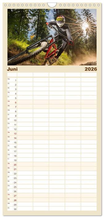 Abfahrtsrausch Downhill Aktion (CALVENDO Familienplaner 2026)