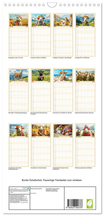 Bunter Schafschick. Flauschige Trendsetter zum verlieben (CALVENDO Familienplaner 2026)