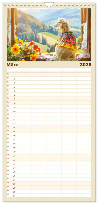 Bunter Schafschick. Flauschige Trendsetter zum verlieben (CALVENDO Familienplaner 2026)