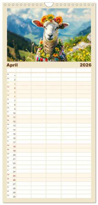 Bunter Schafschick. Flauschige Trendsetter zum verlieben (CALVENDO Familienplaner 2026)