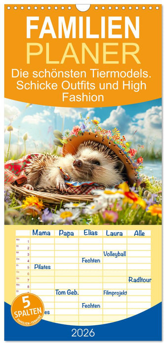 Die schönsten Tiermodels. Schicke Outfits und High Fashion (CALVENDO Familienplaner 2026)