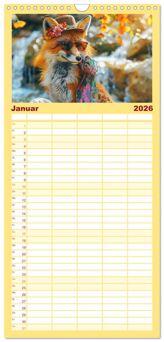 Die schönsten Tiermodels. Schicke Outfits und High Fashion (CALVENDO Familienplaner 2026)