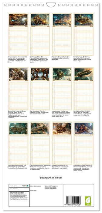Steampunk im Weltall (CALVENDO Familienplaner 2026)