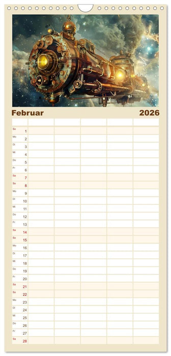 Steampunk im Weltall (CALVENDO Familienplaner 2026)