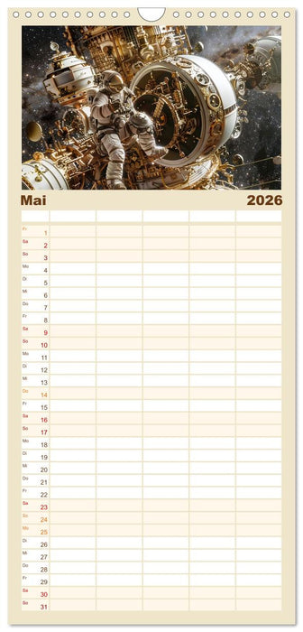 Steampunk im Weltall (CALVENDO Familienplaner 2026)